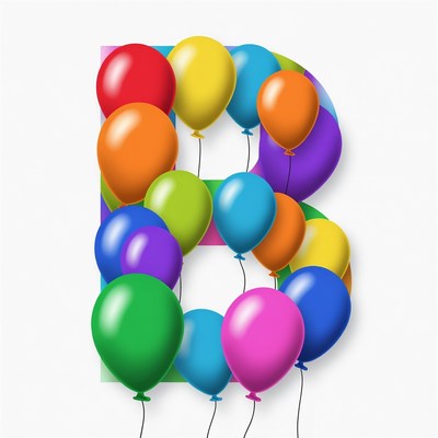 Colorful Balloons Forming Letter B