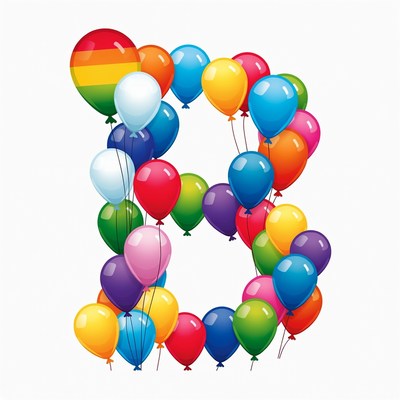 Colorful Balloons Forming Letter B