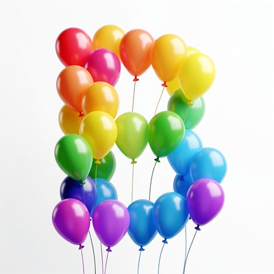 Colorful Balloons Forming Letter B