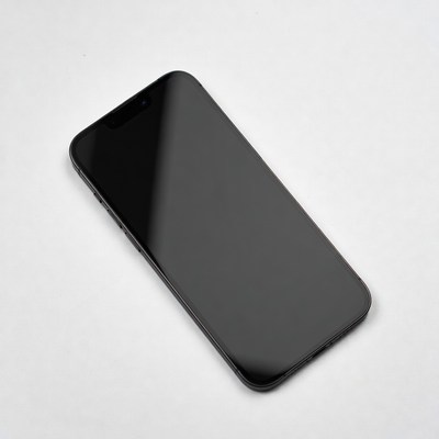 Black iPhone on white background