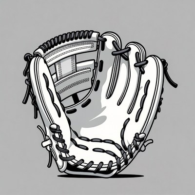White Baseball Glove Illustration