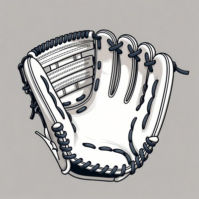 White baseball glove illustration