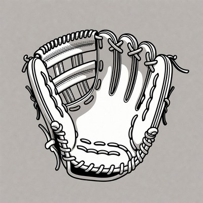 White baseball glove illustration