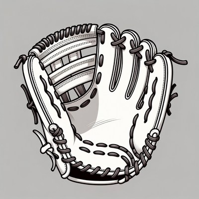 White Baseball Glove Illustration