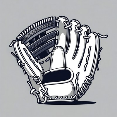 White Baseball Glove Illustration