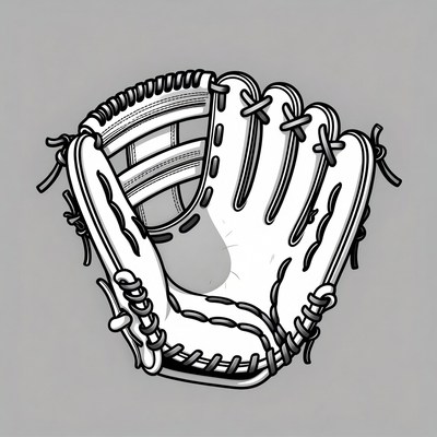 White baseball glove illustration
