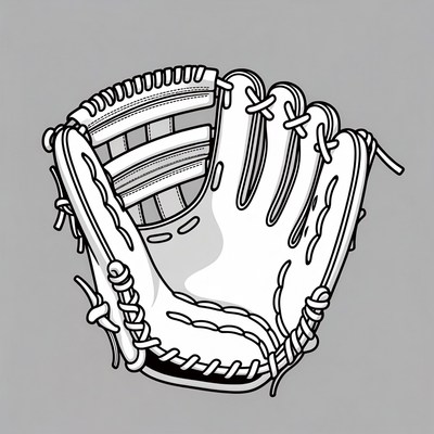 White Baseball Glove Illustration
