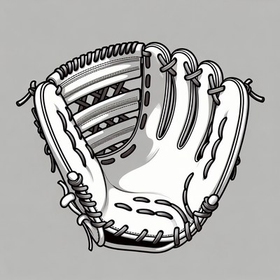 White baseball glove illustration
