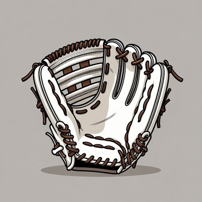 White Baseball Glove Illustration