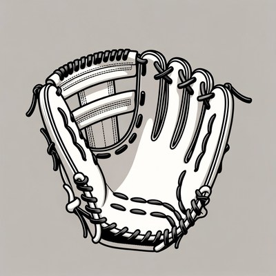 White Baseball Glove Illustration