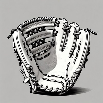 White baseball glove illustration