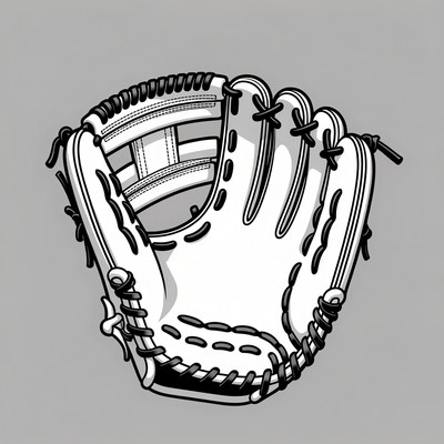 White baseball glove illustration