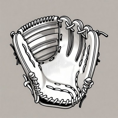 White baseball glove illustration