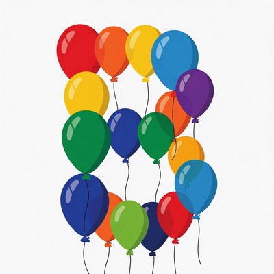 Colorful balloons forming letter B