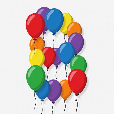 Colorful Balloons Forming Letter B
