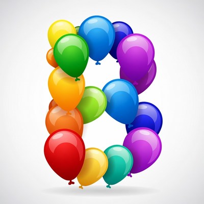 Colorful Balloons Forming Letter B