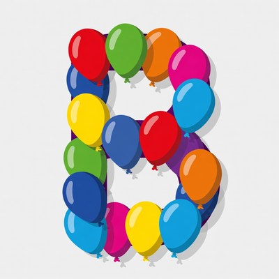 Colorful Balloons Forming Letter B