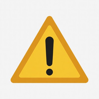 Yellow exclamation mark warning sign