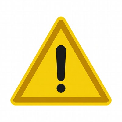 Yellow exclamation mark warning sign