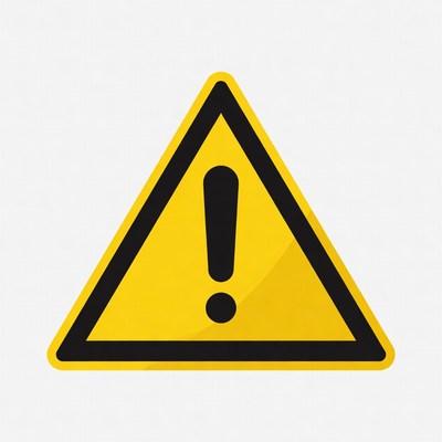 Yellow exclamation mark warning sign