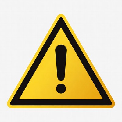 Yellow Exclamation Mark Warning Sign