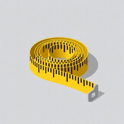 Yellow measuring tape coiled