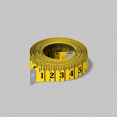 Yellow measuring tape coiled