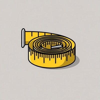 Yellow measuring tape coiled