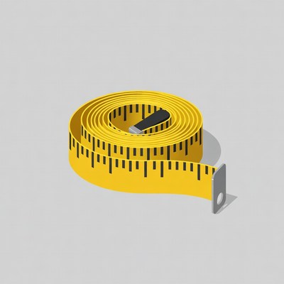 Yellow measuring tape coiled