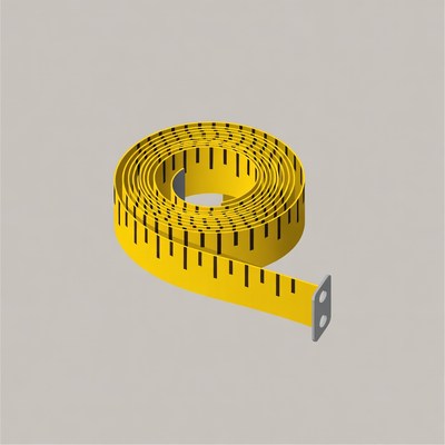 Yellow measuring tape coiled