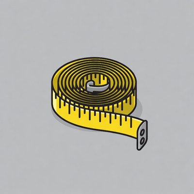 Yellow coiled measuring tape