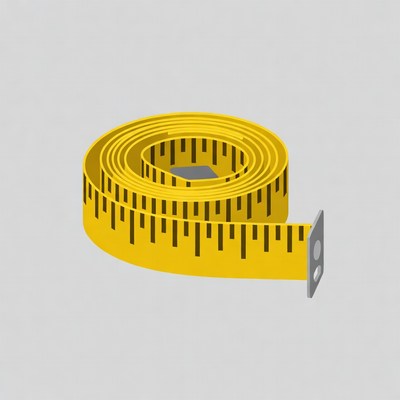 Yellow measuring tape coiled