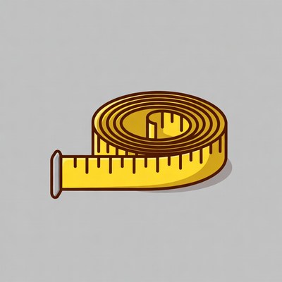 Yellow measuring tape coiled