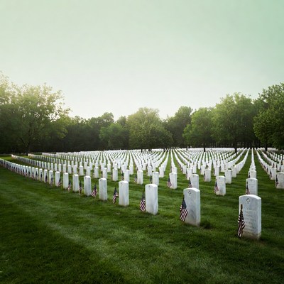 American Flags on Military Graves