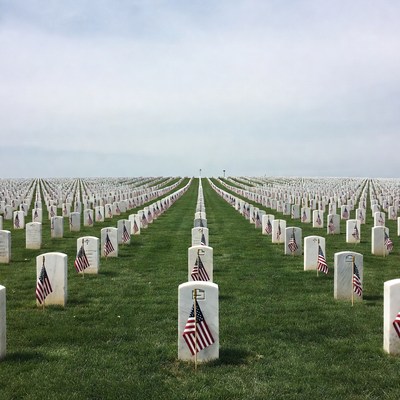 American Flags on Memorial Day Graves