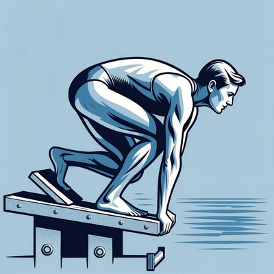 Man diving from starting block