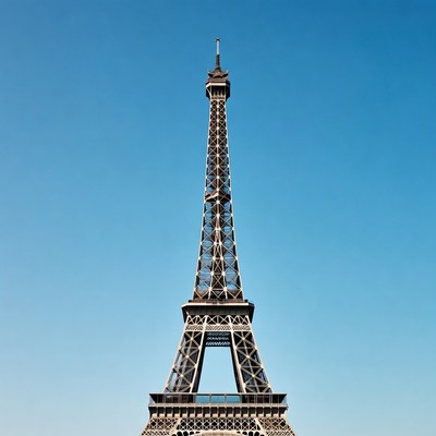 Eiffel Tower against blue sky