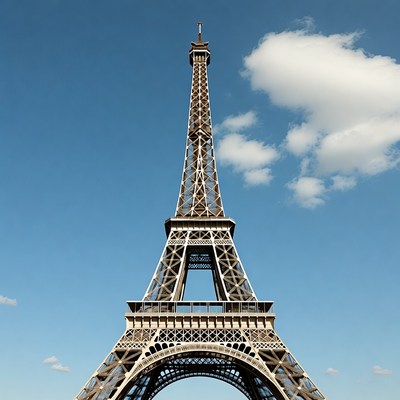 Eiffel Tower against blue sky