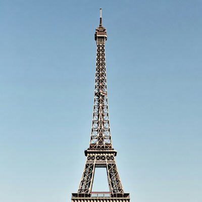 Eiffel Tower against blue sky