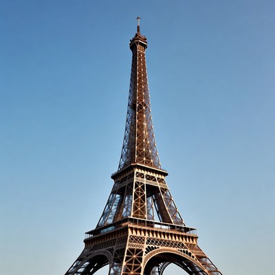 Eiffel Tower against blue sky