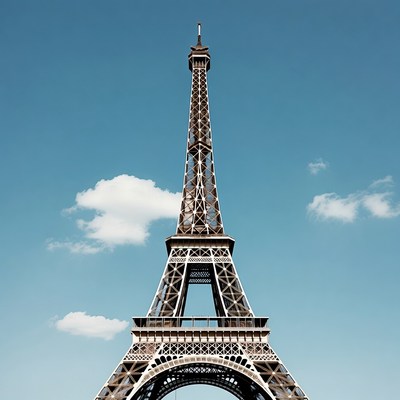 Eiffel Tower against blue sky