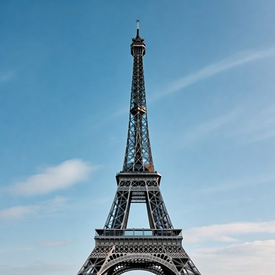 Eiffel Tower against blue sky