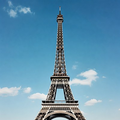 Eiffel Tower against blue sky