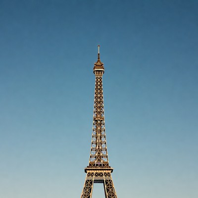 Eiffel Tower against blue sky