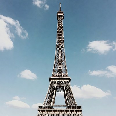 Eiffel Tower against blue sky