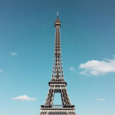 Eiffel Tower against blue sky