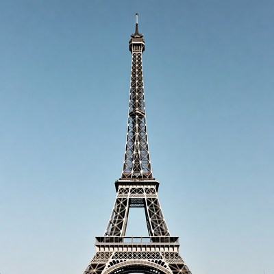 Eiffel Tower against blue sky
