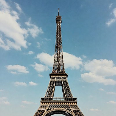 Eiffel Tower against blue sky