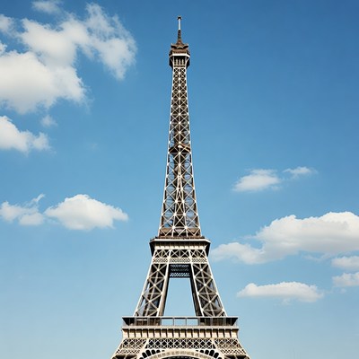 Eiffel Tower against blue sky