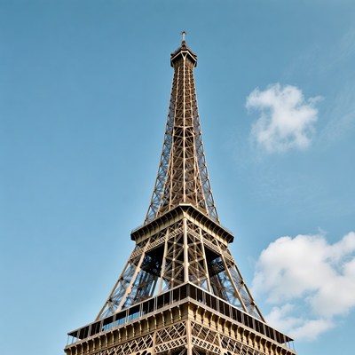 Eiffel Tower against blue sky